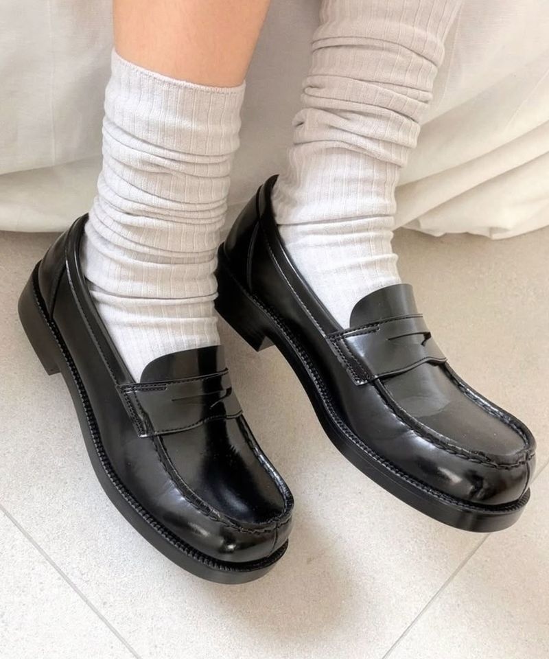 HARUTA HARUTA 여성용 PU 스퀘어토 페니로퍼 HS-4900_BLACK HRT-4900-BK_MUSINSA 107940