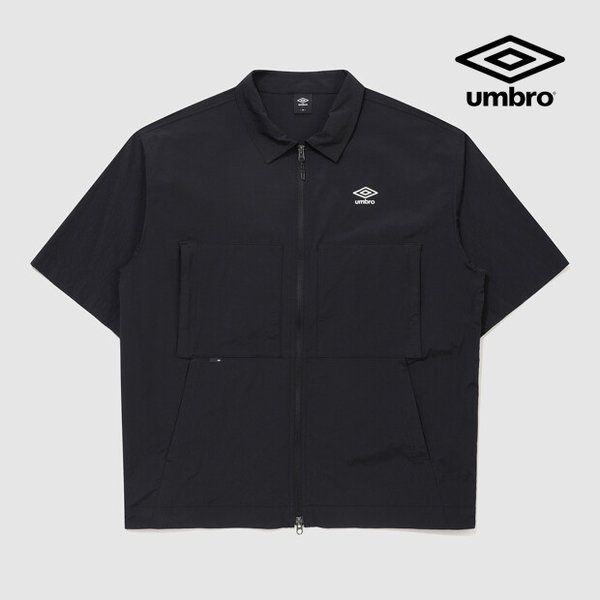 アンブロ UMBRO クールブリーズ 襟付き半袖ジップアップジャケット UR324CJK78 BLK0 242049