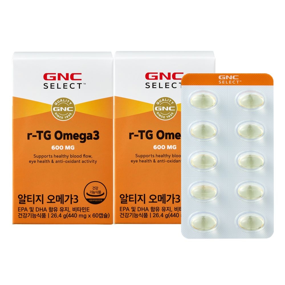 지앤씨 [GNC] 셀렉트 알티지 오메가3 60캡슐 (1개월분) x 2병 _1002252x2