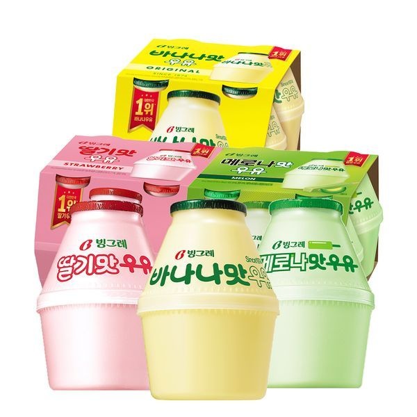 빙그레 빙그레 [보리보리]빙그레 단지우유 240ml 바나나맛 4입 + 메로나맛 4입 + 딸기맛 4입