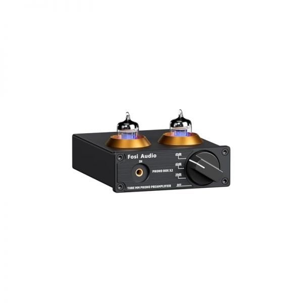 [해외] Fosi Audio 포시오디오 Box X2 포노 프리앰프 미니 스테레오 오디오 하이파이 게인 조절 기능 포함 MM 턴테이블 축음기