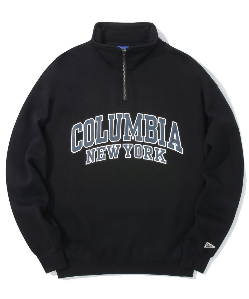 COLUMBIA UNIVERSITY 컬럼비아 COLUMBIA UNIVERSITY 90 S ARCH LOGO FLEECE HALF ZU SWEATSHIRTS 블랙 CMU3UTHZ632-UBK 507513