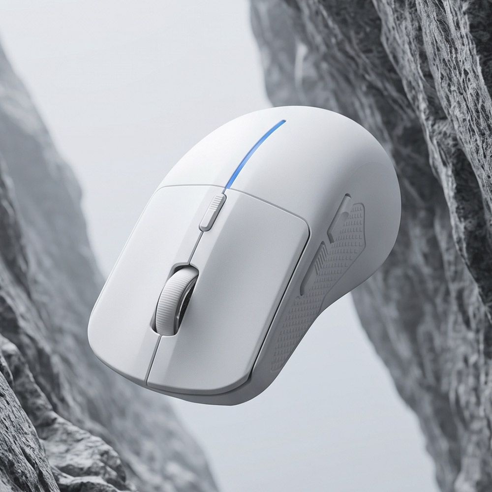 블루투스 5.1 & 2.4Ghz 듀얼모드 마우스 White 충전식 조용한 무소음 클릭 하루종일 가벼운 사용감 Two BT, 동작 LED AB079
