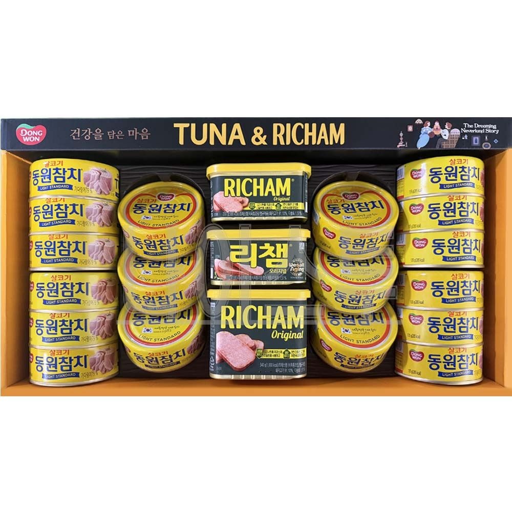 동원참치선물세트 튜나리챔 10호 + 선물용가방 증정 /참치리챔/명절 선물
