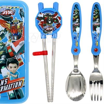 ハローカーボット校正箸 スプーンフォークケースセット6歳古い5歳3歳