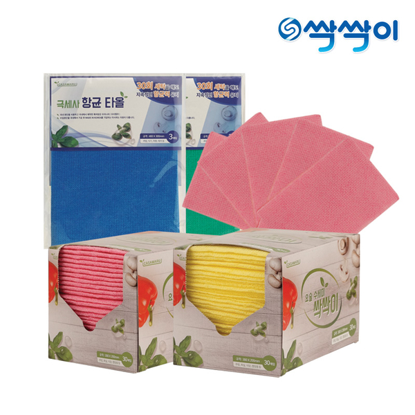 까사마루 요술 수세미 싹싹이 1세트(수세미 180매+항균행주 3매)