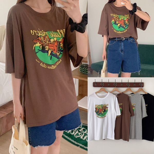 아이우먼 [하프클럽]위쉬몰 BN 뮬라이더피그먼트티셔츠(U596H505) 빅사이즈