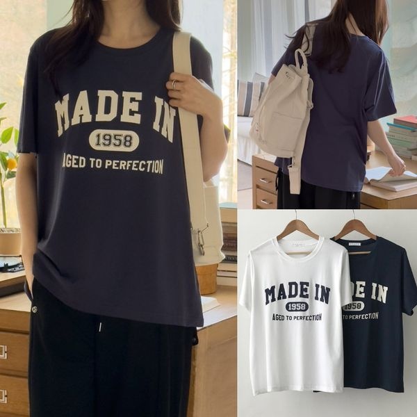 아이우먼 [하프클럽]위쉬몰 RD 메이드인유넥박시티셔츠(U465H505) 빅사이즈