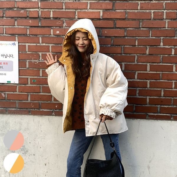 아이우먼 [하프클럽]빅사이즈사랑해요 J887L312 캐주얼양면배색후드점퍼 DS