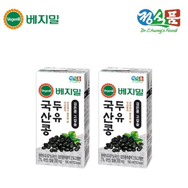 베지밀 국산콩 검은콩 고칼슘 두유 190mlx64팩