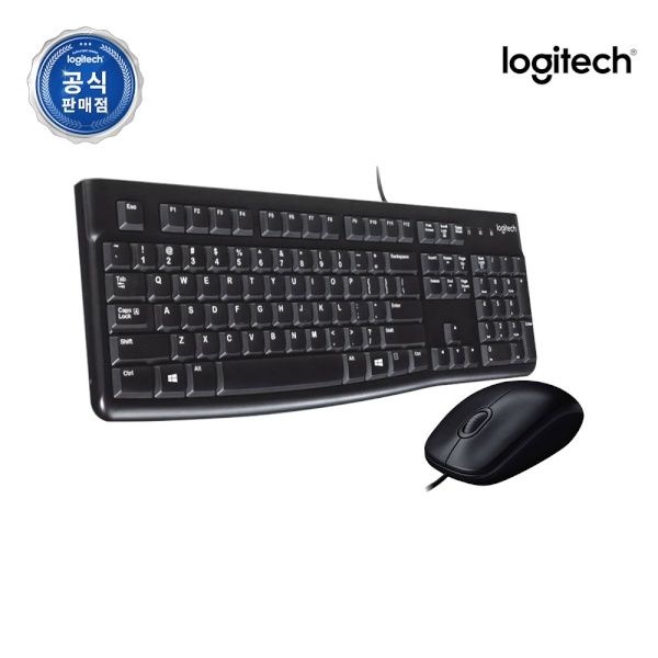 로지텍 유선 데스크탑 합본 키보드 K120 NEW + 마우스 M90 로지텍코리아 블랙키스킨포함 키보드USB마우스USB 4051920
