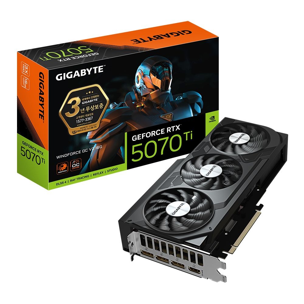 GIGABYTE 지포스 RTX 5070 Ti WINDFORCE OC V2 D7 16GB 제