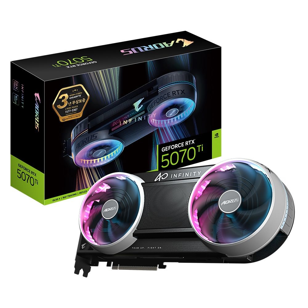 GIGABYTE AORUS 지포스 RTX 5070 Ti INFINITY D7 16GB 제이