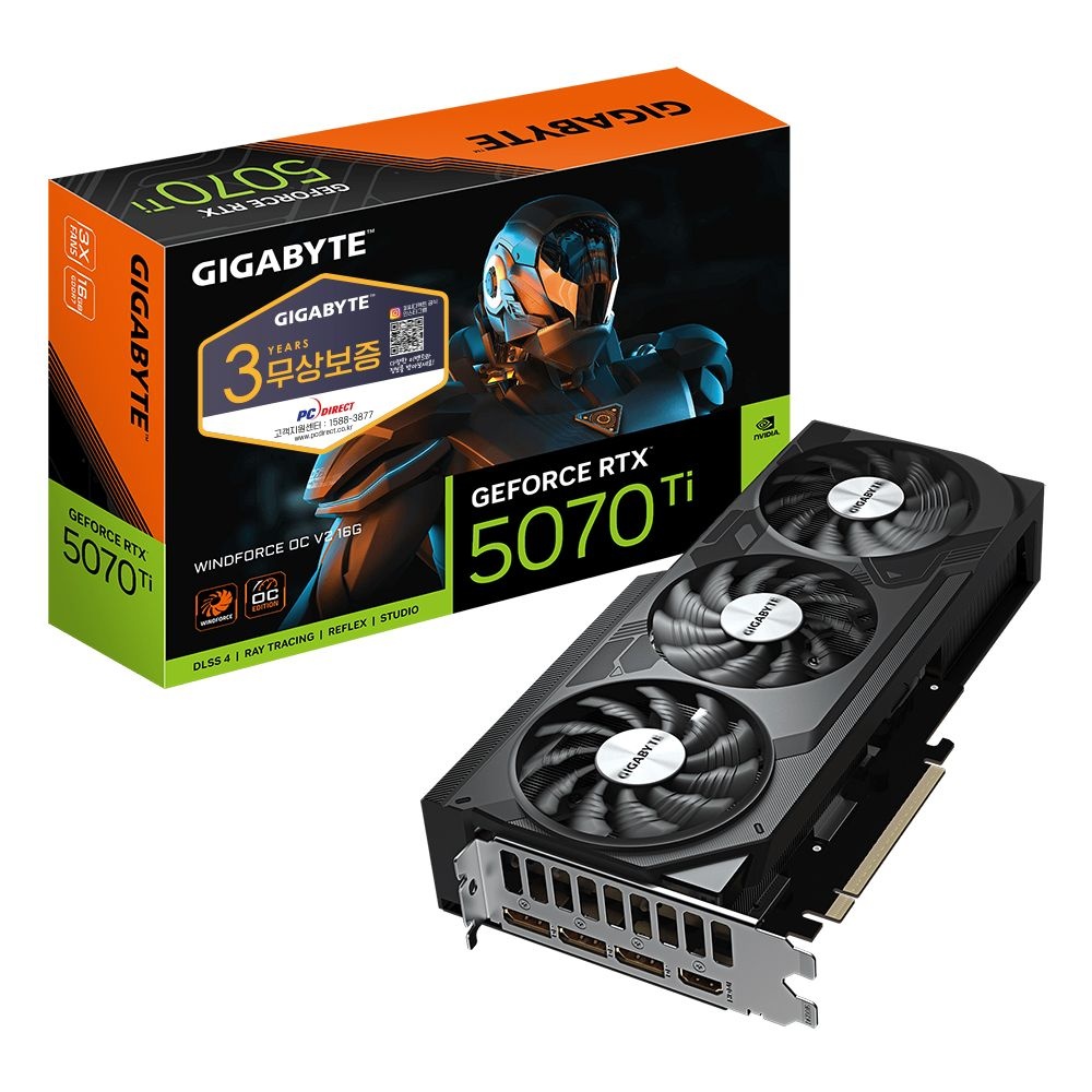 GIGABYTE 지포스 RTX 5070 Ti WINDFORCE OC V2 D7 16GB 피
