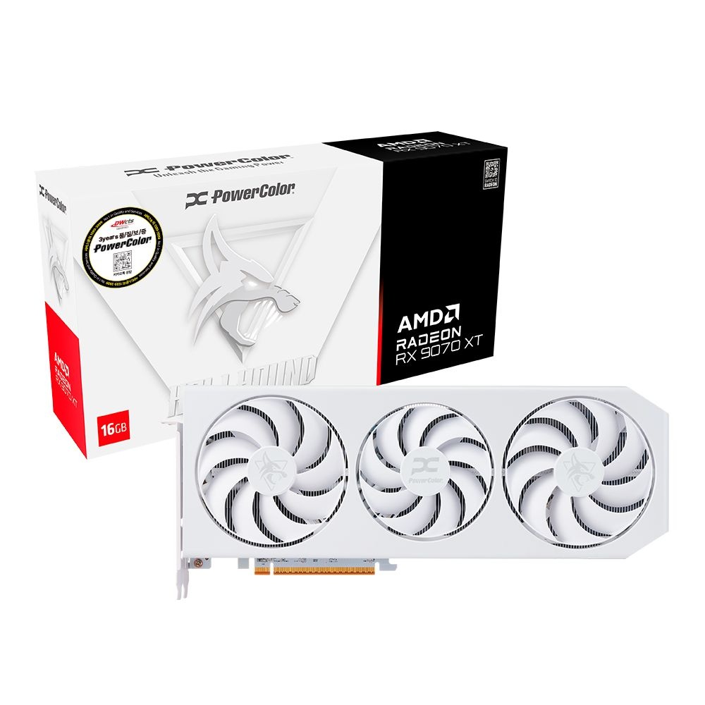 PowerColor 라데온 RX 9070 XT Hellhound Spectral White