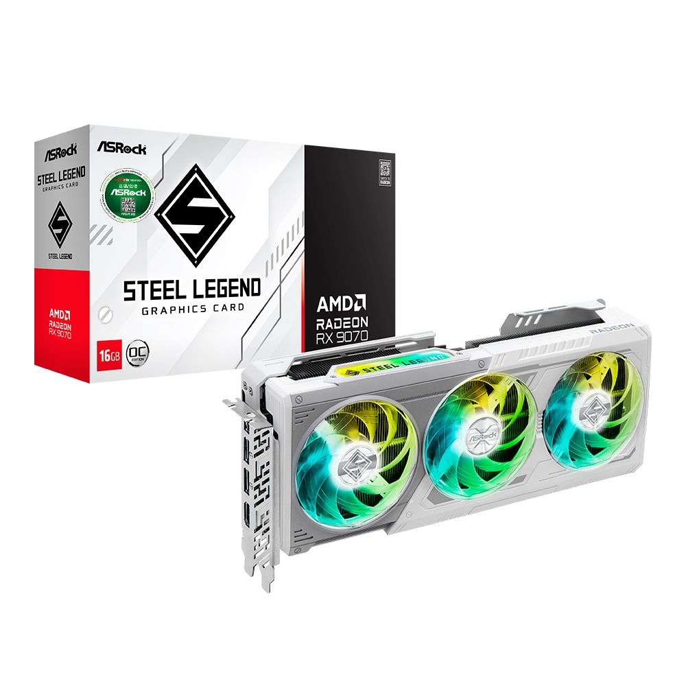 ASRock 라데온 RX 9070 스틸레전드 OC D6 16GB 대원씨티에스