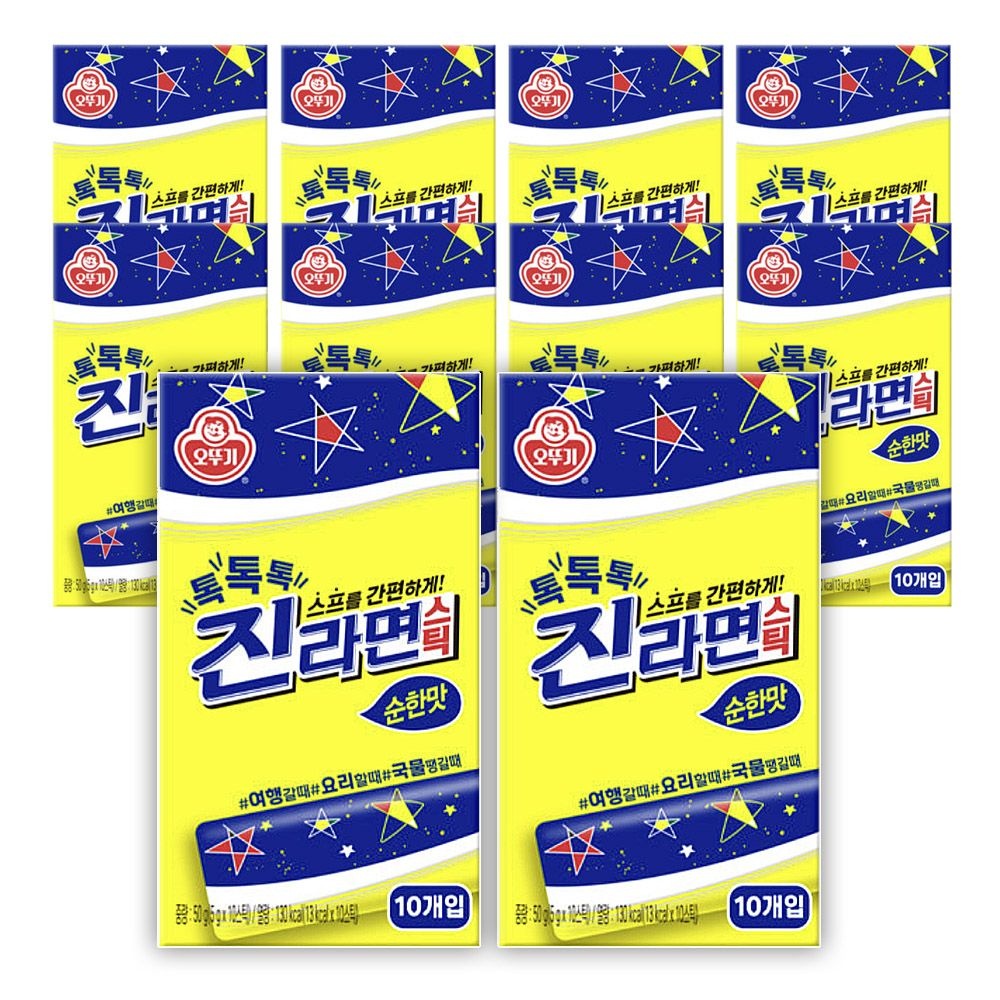 오뚜기 톡톡톡 진라면 스틱 순한맛 10T 50g 10개