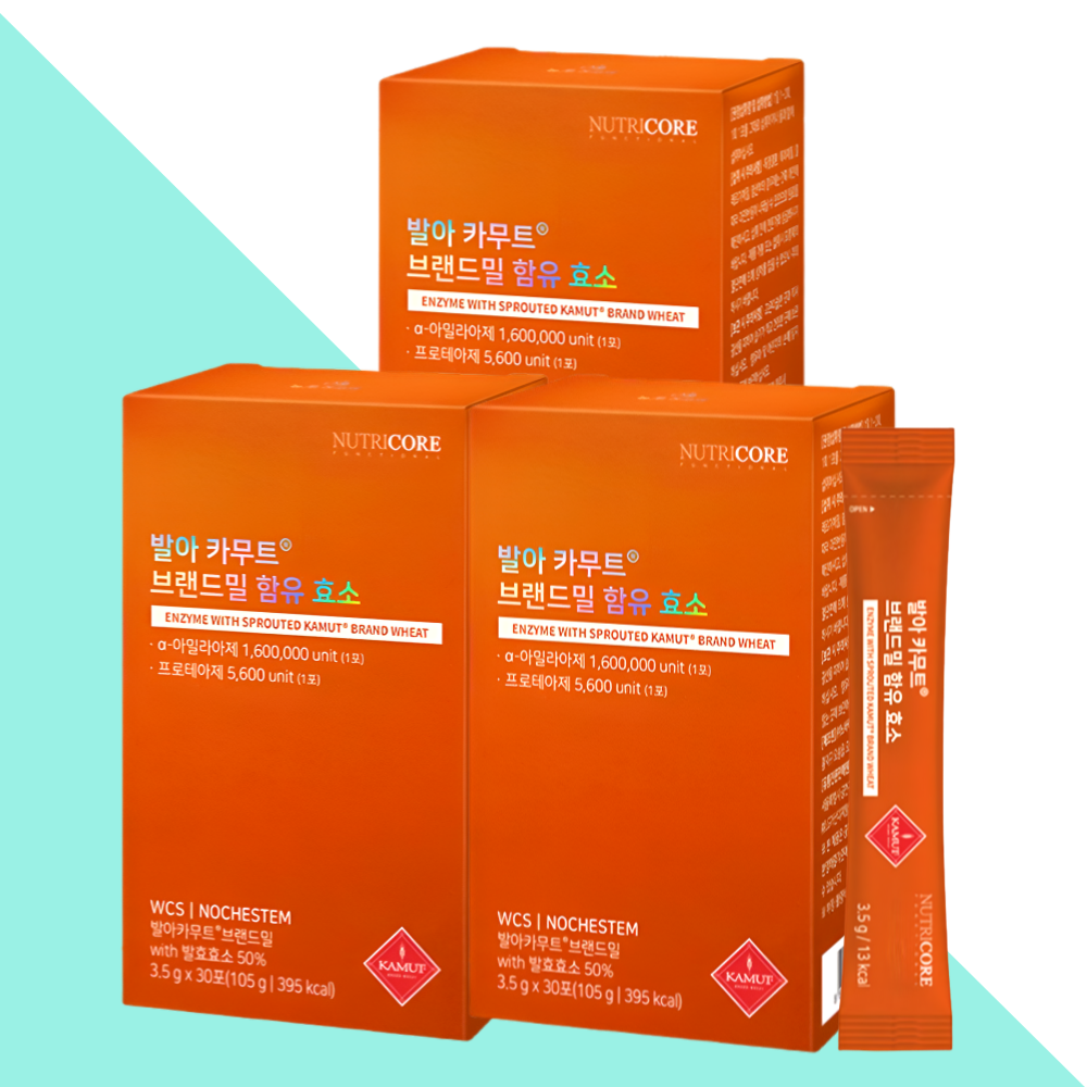 뉴트리코어 발아 카무트효소 카뮤트 효소 30포X3개