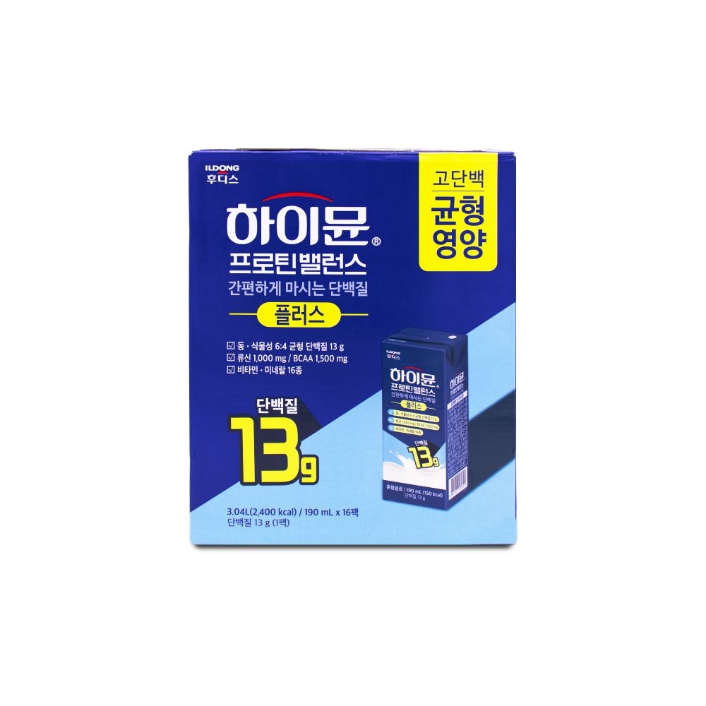 후디스 일동후디스 하이뮨 프로틴 밸런스 플러스 190ml x 16팩 X 1박스 I