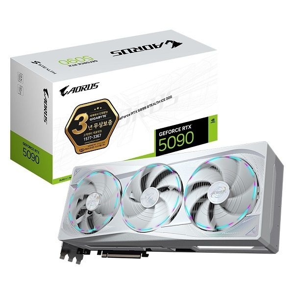 GIGABYTE AORUS 지포스 RTX 5090 STEALTH ICE D7 32GB 제이씨현 4047059