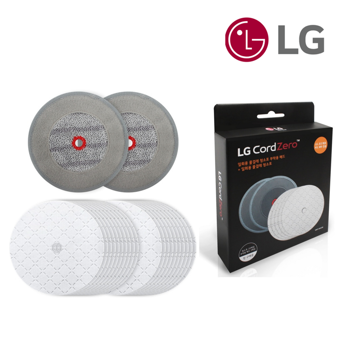 LG정품 A9 A9S 코드제로 청소기 물걸레+청소포 세트 A940S A9470IHK A9470IK A9470SHK396660