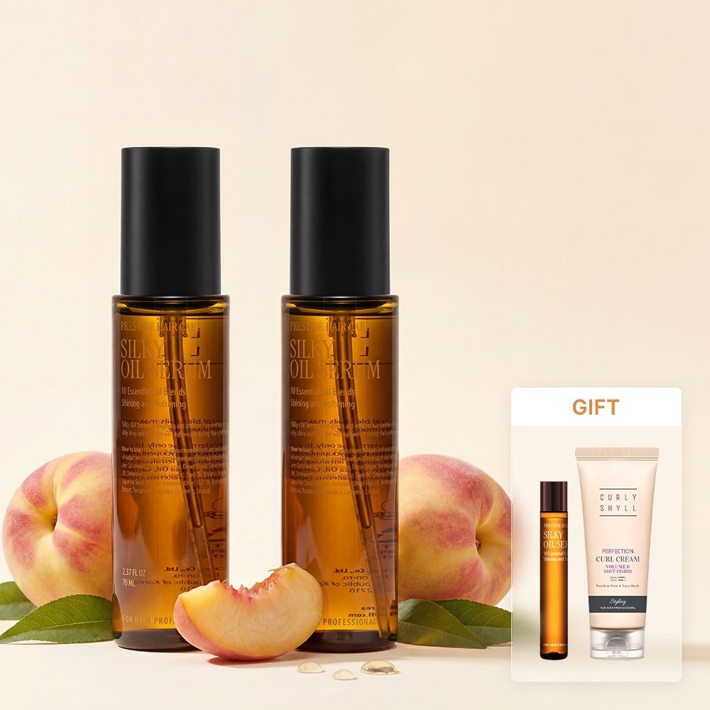 [복숭아 퍼퓸오일] 실키 오일 세럼 70ml 듀오 (실키 오일 세럼 13ml, 퍼펙션 컬크림 30ml 증정)