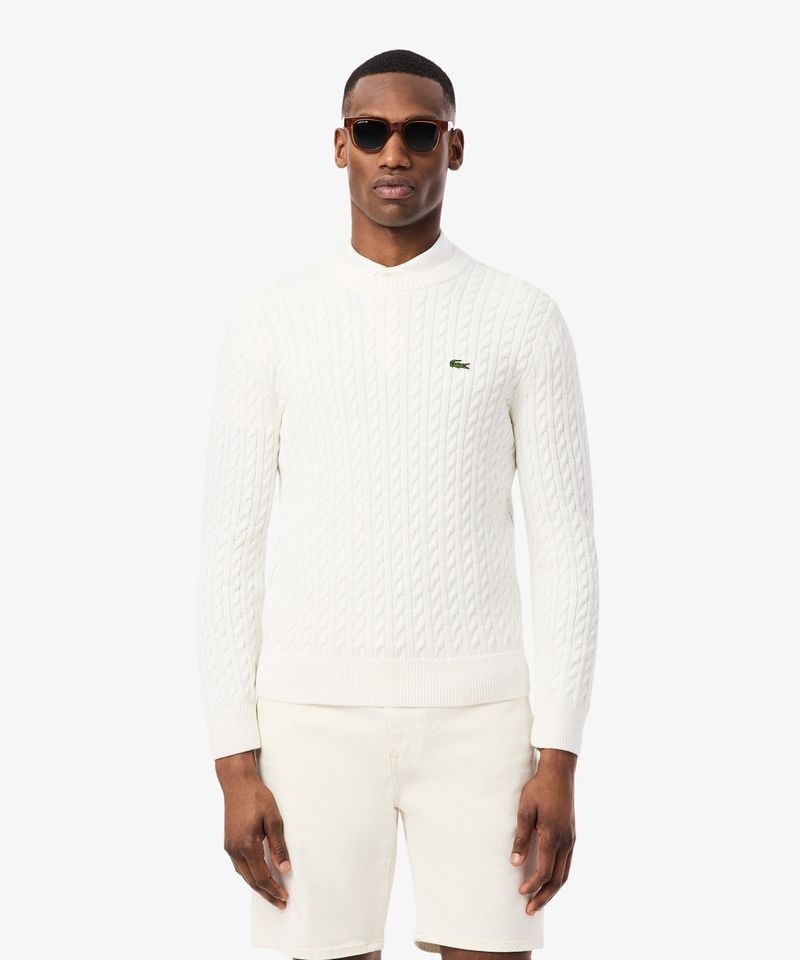 LACOSTE 라코스테 LACOSTE 남성 케이블 긴팔 크루넥 풀오버 AH7627-56G X0N AH7627-56GX0N 352986