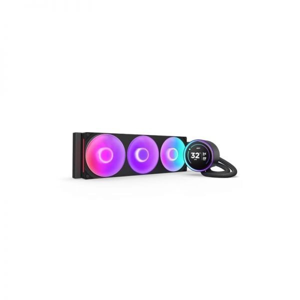 NZXT [해외] NZXT Kraken Elite 360 RGB 2024 일체형 CPU 수랭 쿨러 360mm 라디에이터 F360 코어 팬 맞춤형 2.72인치 IPS LCD 터빈 펌프 AMD AM5 AM