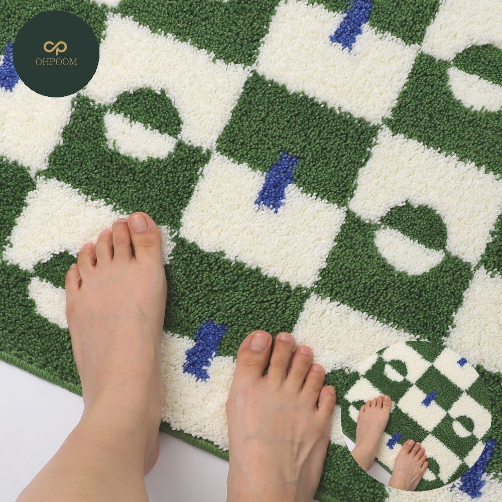 [옴유] 월륜 욕실 발매트 40X60 디자인카페트 포인트러그 침실러그 쿠션매트 극세사발매트