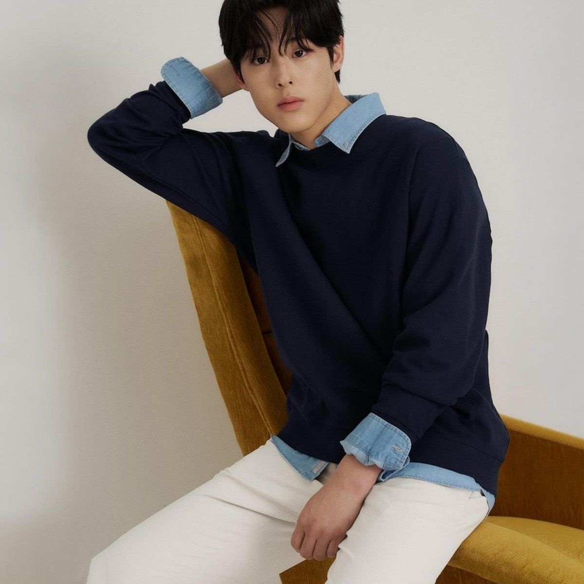 빈폴 26SS 30%OFF 텍스처 라운드넥 긴소매 티셔츠 네이비 BC6241C65R R6S9T2V4 N7P3Q8R1