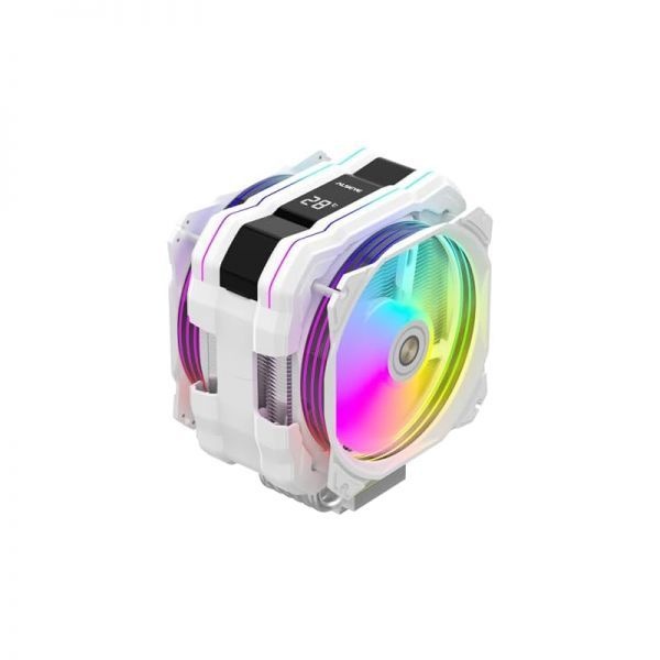 [해외] ALSEYE M120D Plus CPU 쿨러 온도 표시 듀얼 ARGB PWM 팬 6개의 구리 히트 파이프 포함 Intel LGA1700 1200 115X 2011 2066 1366 AMD AM4 A