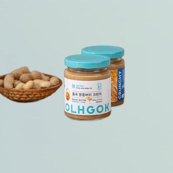 옳곡 국내산 100% 무첨가 무설탕 땅콩버터 200g 크런치 고단백 땅콩잼 피넛버터 626893