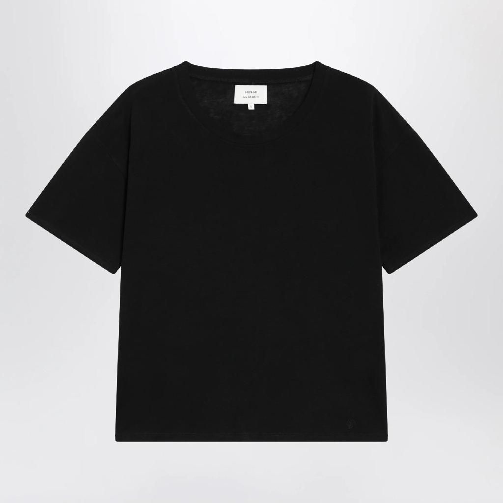 [해외] LouLou De Saison 에즈라 블랙 울 티셔츠 EZRALDSVI/XN_LOULO-BLK_323-XS