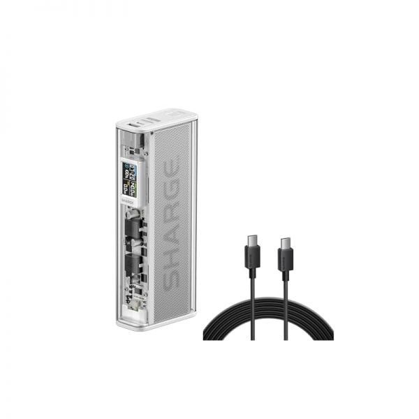 [해외] 240W USB C 케이블 샤르긱 140W 보조 배터리 화이트 세트 285370