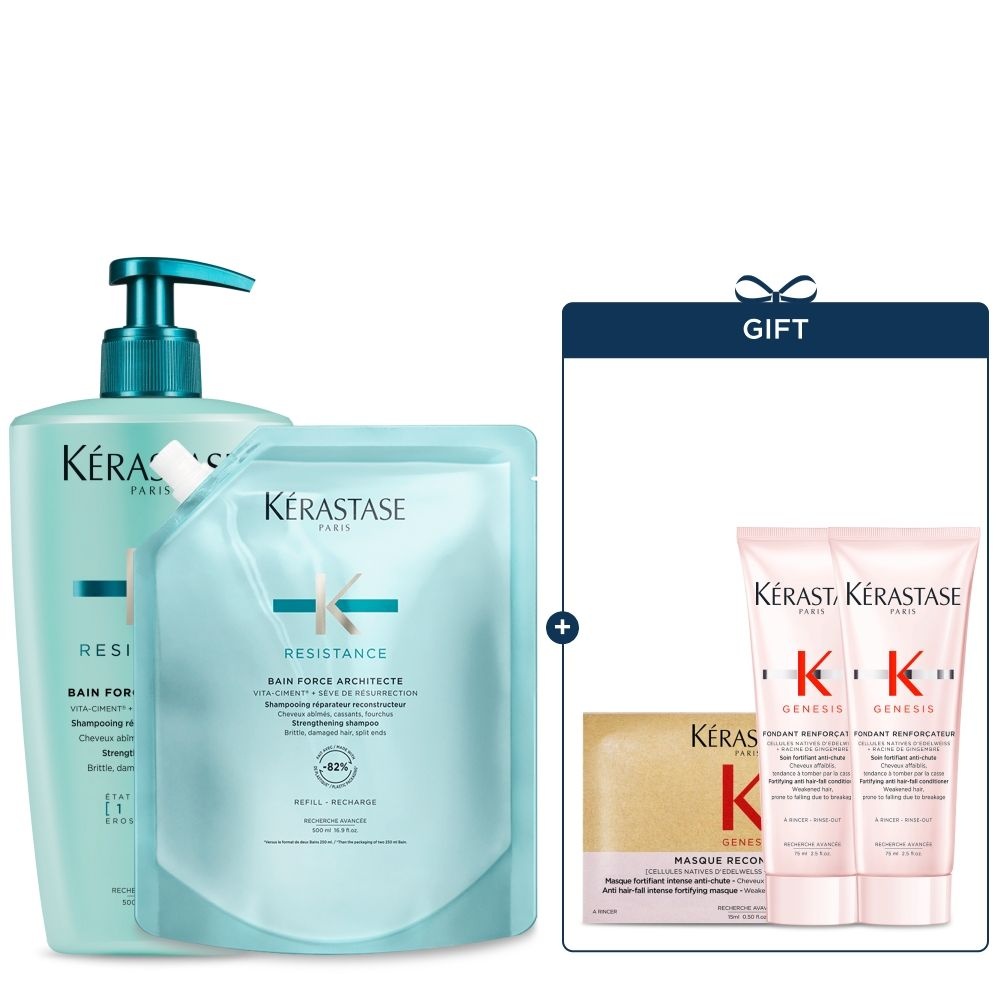 [9/단독] 방 포스 아키텍트 샴푸 1L 세트 (본품 500ml + 리필 500ml)
