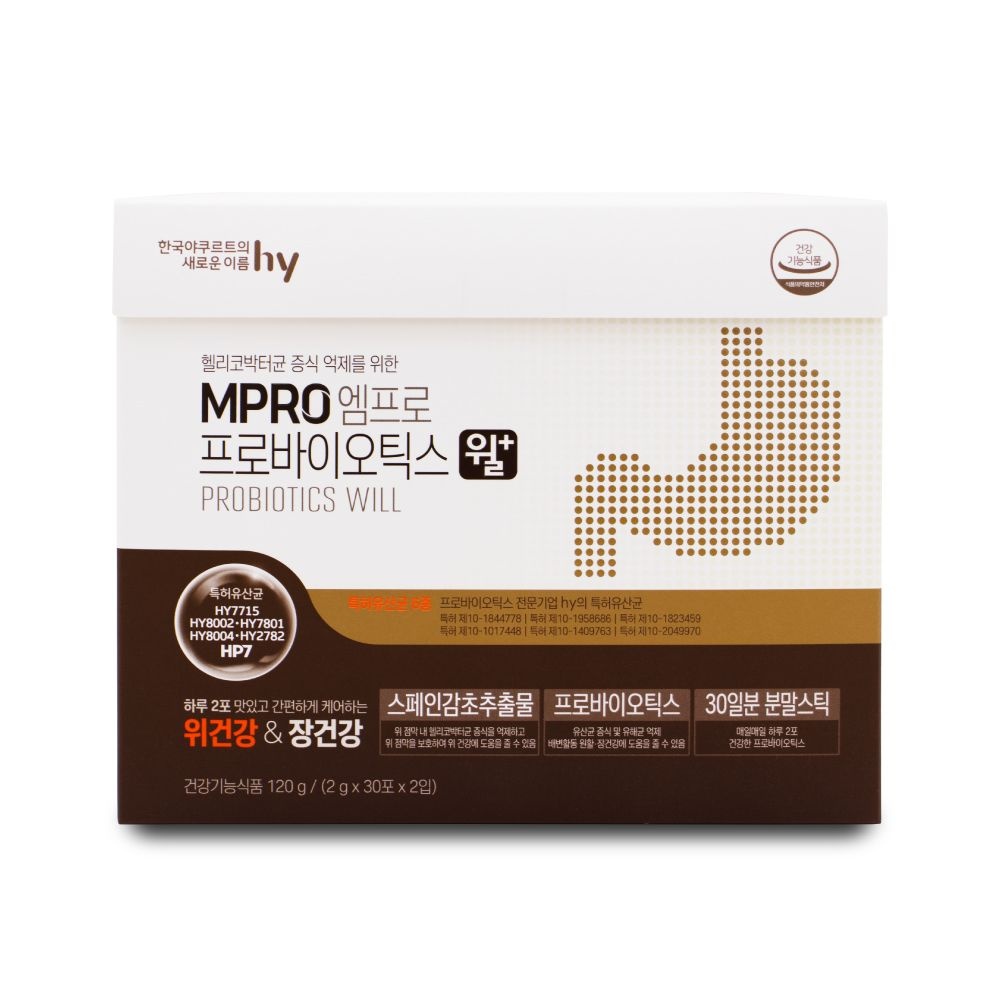 에치와이 한국야쿠르트 HY 엠프로 프로바이오틱스 윌 플러스 2g x 60포 X 1박스 I