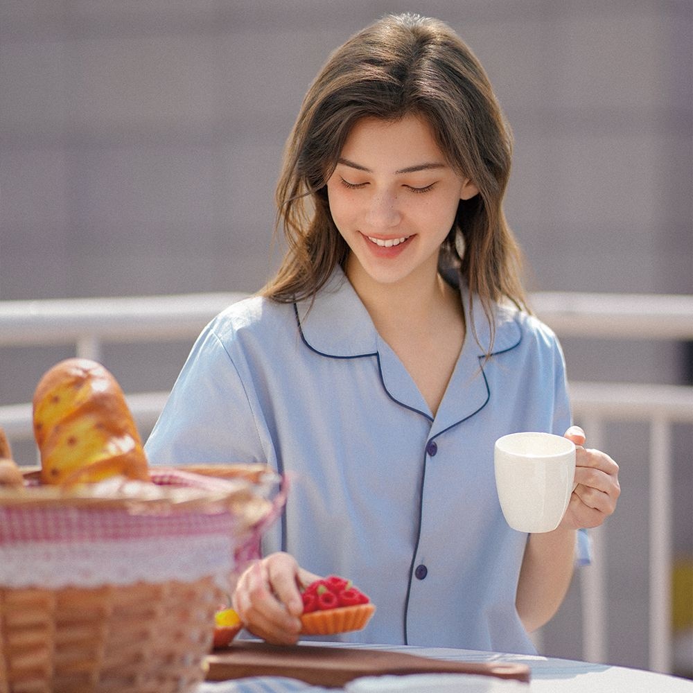 아보하 순면 반팔 잠옷 상하의 세트(남녀공용)