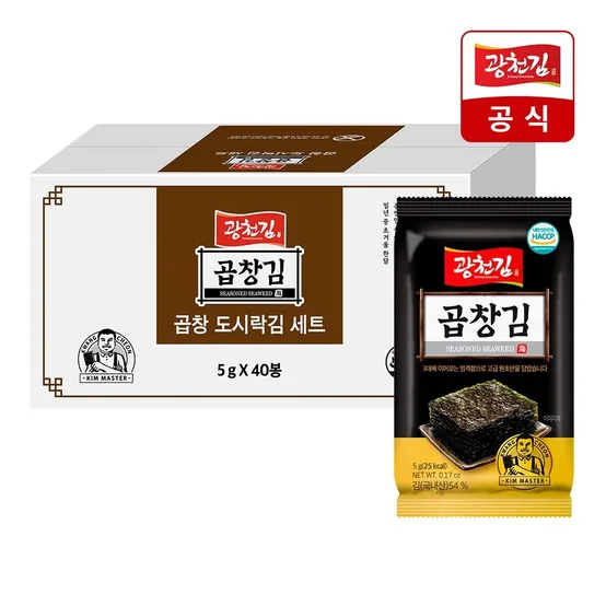 [광천김] 프리미엄 곱창도시락김 5g 40봉