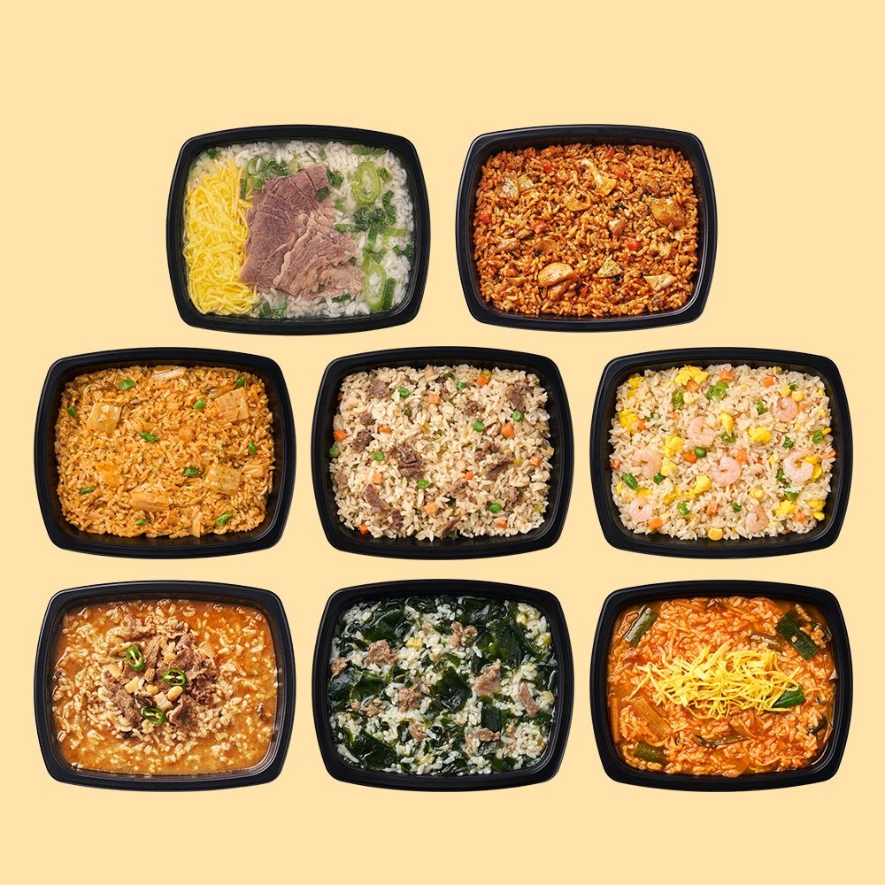 미스터네이처 볶음밥 국밥 도시락 8종 8팩 (김치 새우 소고기 닭갈비 미역국 육개장 곰탕 술밥)