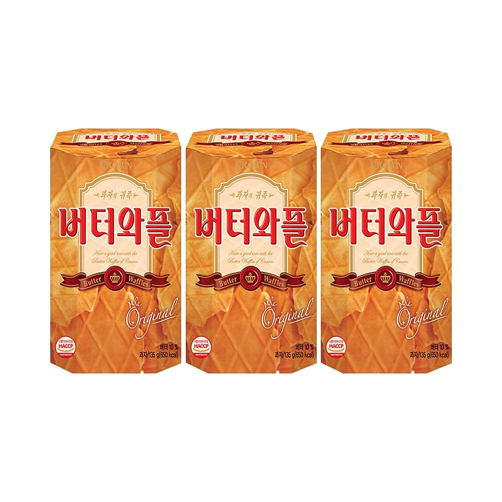 크라운 버터와플 135g X 3개