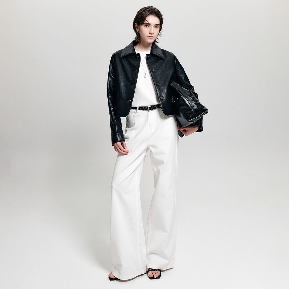 룩캐스트 리네아 스트레이트 데님 팬츠_화이트 LINEA STRAIGHT DENIM PANTS_WHITE