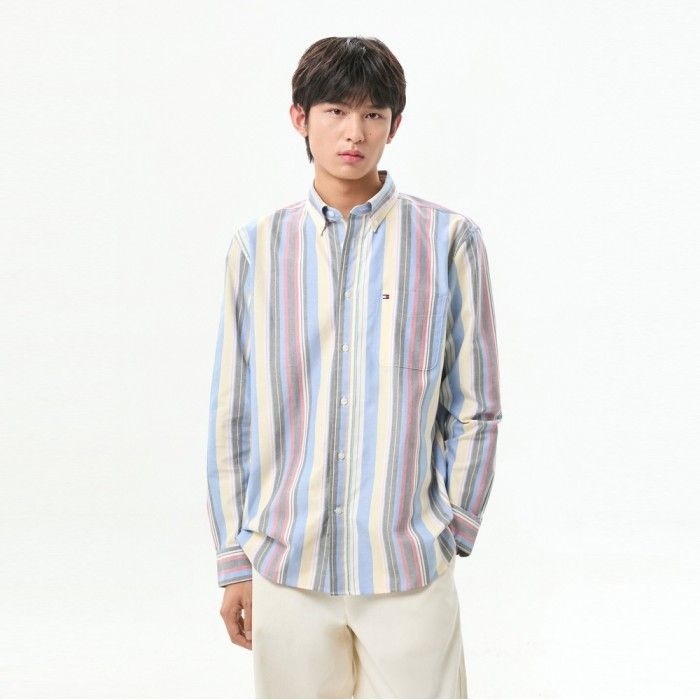 TOMMY HILFIGER 타미힐피거 [브랜드데이][공식] [Regular fit] 헤리티지 옥스포드 멀티 스트라이프 셔츠 T12G7WSH520MT10A4 (정상가:219,000원)