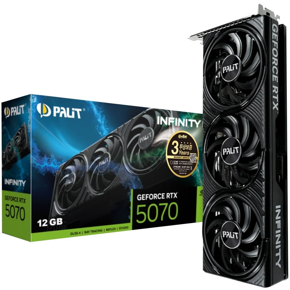 [오늘출발] 이엠텍 HIT PALIT 지포스 RTX 5070 Infinity 3 D7 12GB 이엠텍 /그래픽카드/정품/안심포장