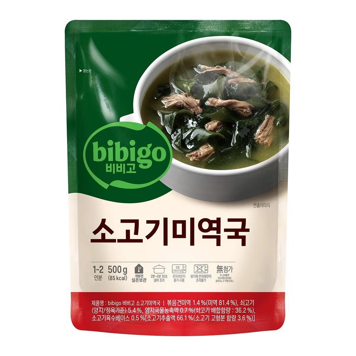 [온누리7%혜택]온누리 무료배송 CJ 비비고 소고기 미역국 500g x 6개