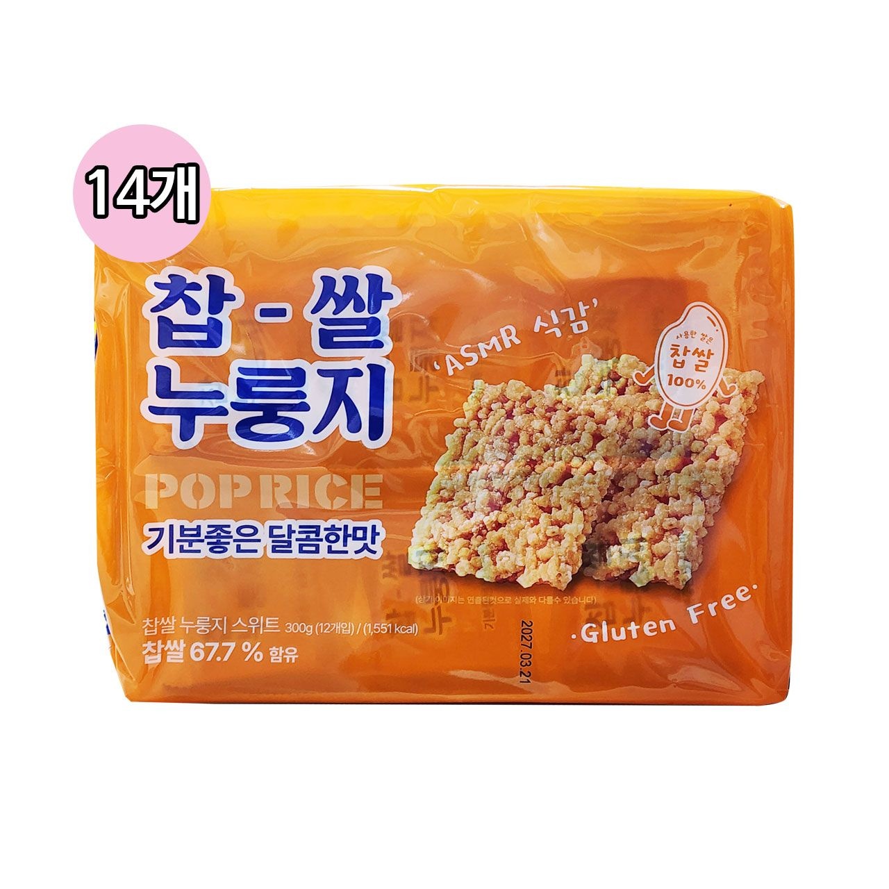 [온누리상품] 찹쌀 누룽지 스위트 300g(14개입)