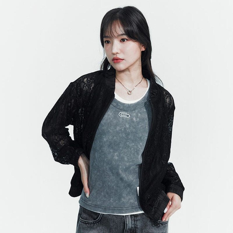 12만9천원 피플오브더월드 시어 레이스 블루종 자켓