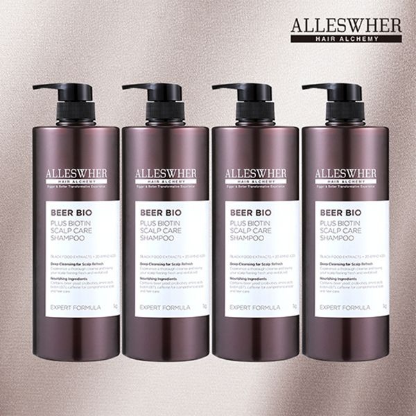(현대홈쇼핑) 초가성비 알레스버 맥주 효모 바이오 스칼프 샴푸 1kg 4통