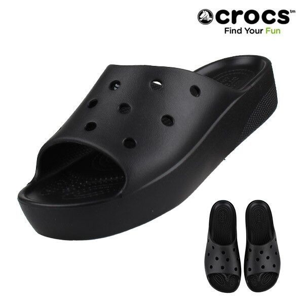 크록스 [크록스] CROCS 슬리퍼 클래식 플랫폼 슬라이드 208180-001 블랙