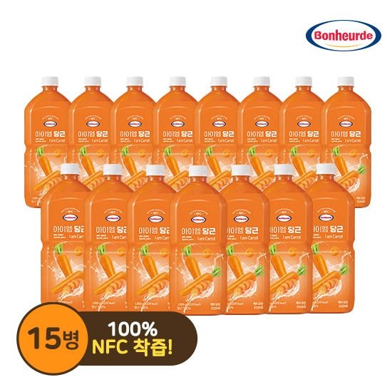 (현대홈쇼핑) [보넬드]아이엠 당근주스 15병(1000ml x 15병)