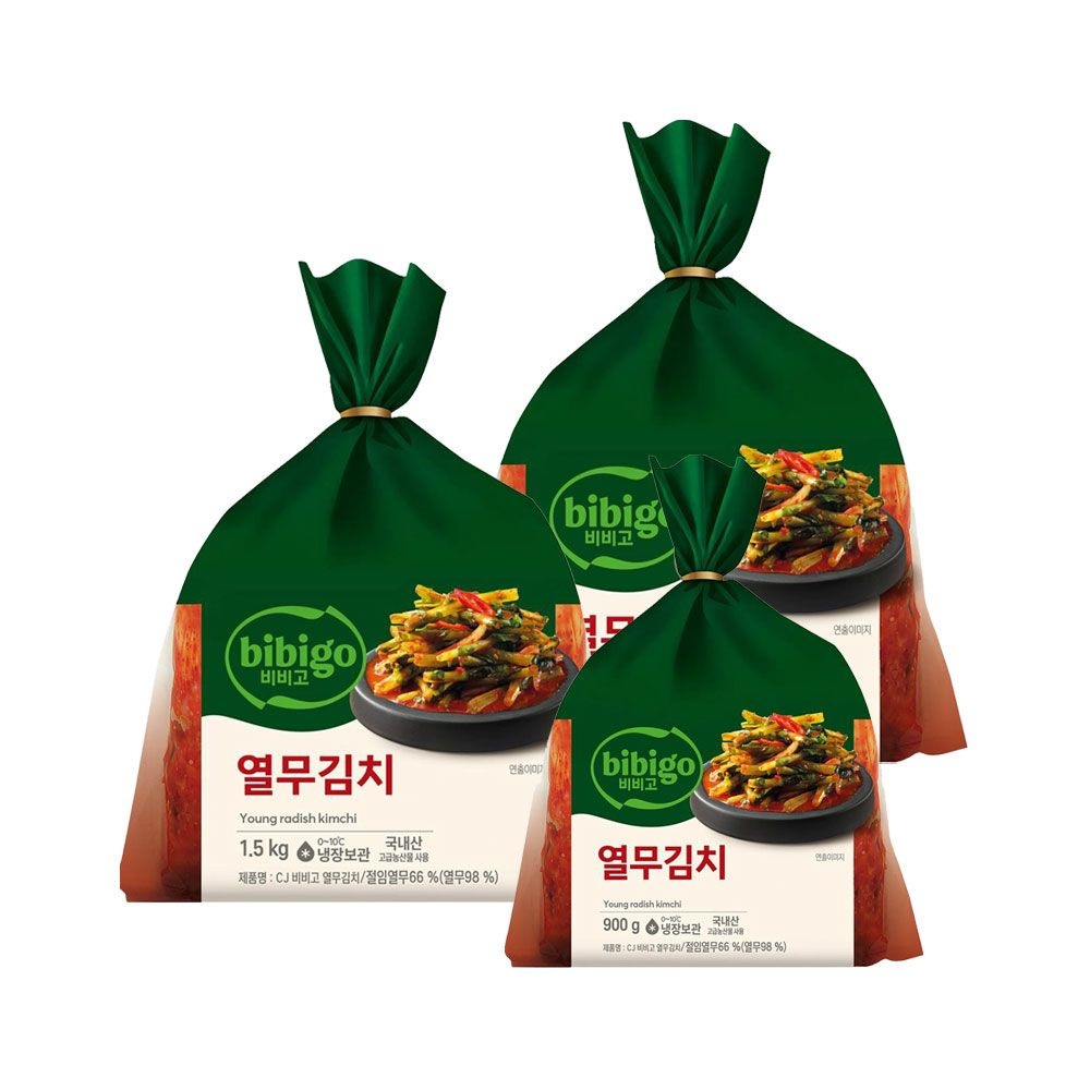 (현대Hmall) 비비고 열무김치 1.5kg x2개+열무김치 900g x1개